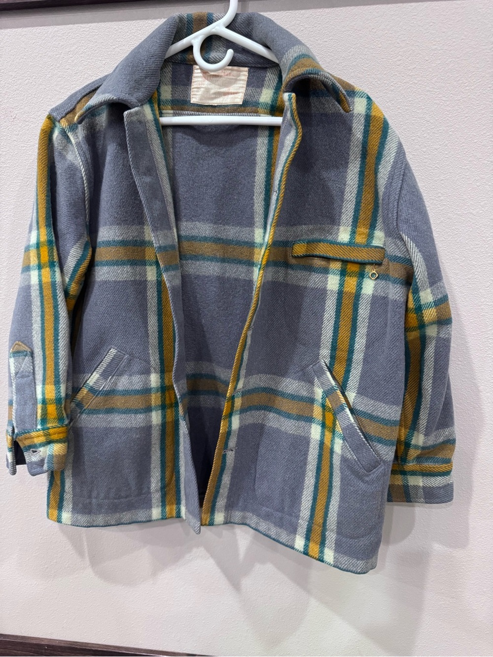 Vintage 40s 50s Jumbo Jac Plaid Wool Field Jacket Talon Chain Zip